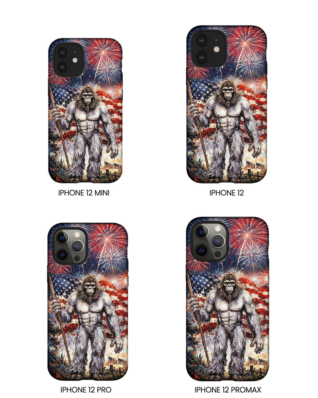 BIGFOOT FIREWORK STARS AND STRIPES PHONE CASE  - TLNO1905262