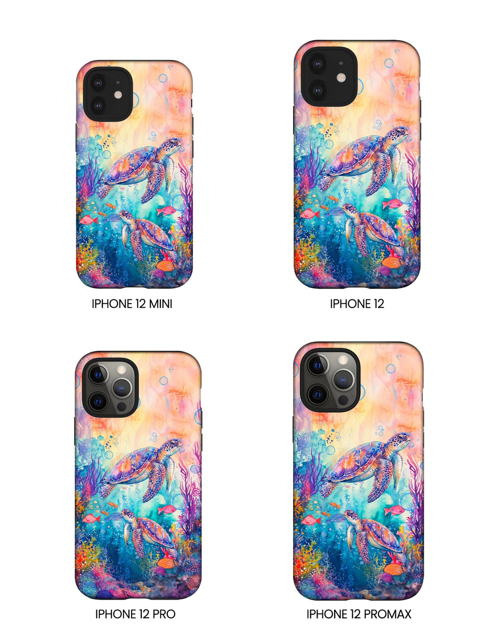 TWO SEA TURTLES UNDERSEA PHONE CASE  - TLHN1805264