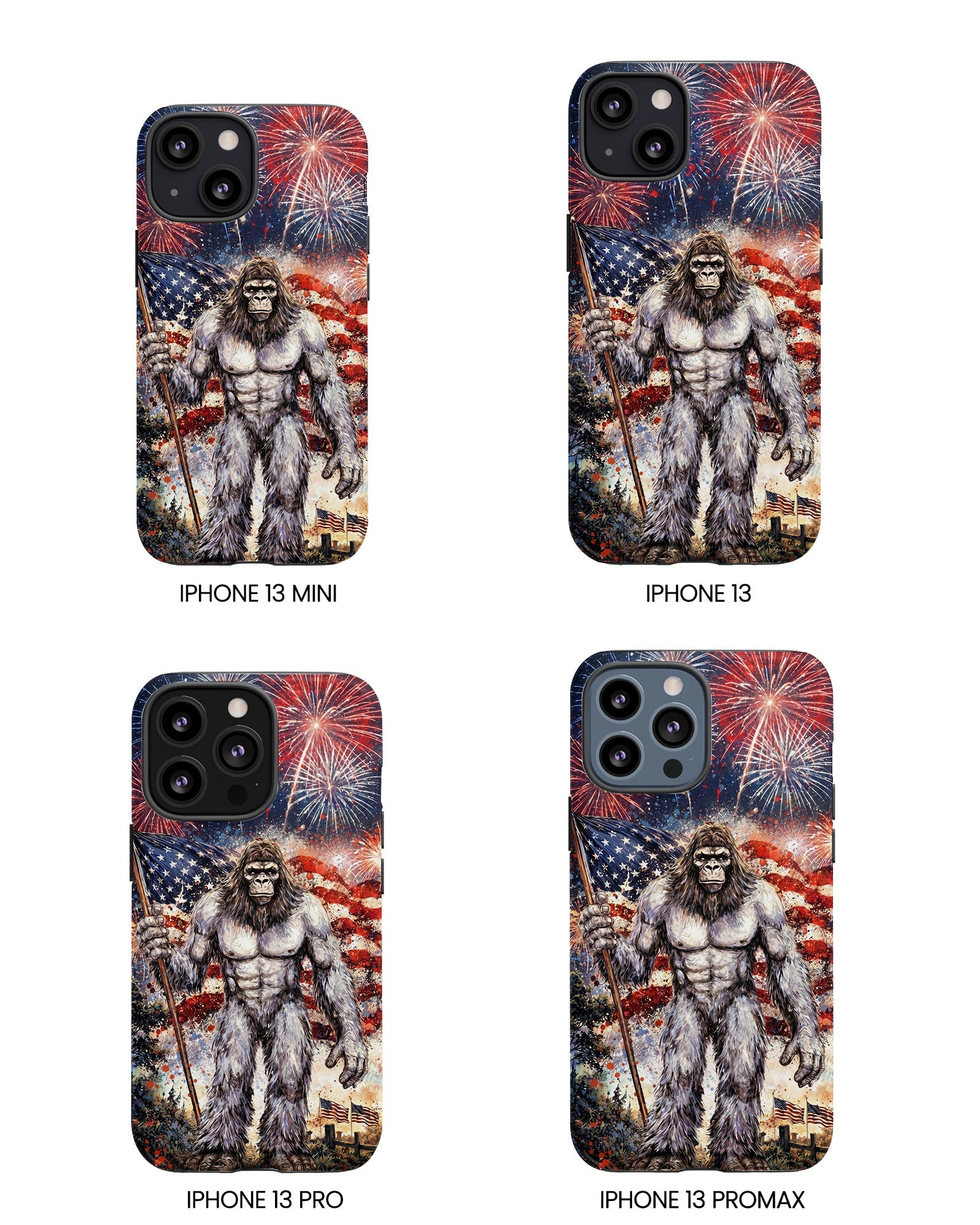 BIGFOOT FIREWORK STARS AND STRIPES PHONE CASE  - TLNO1905262