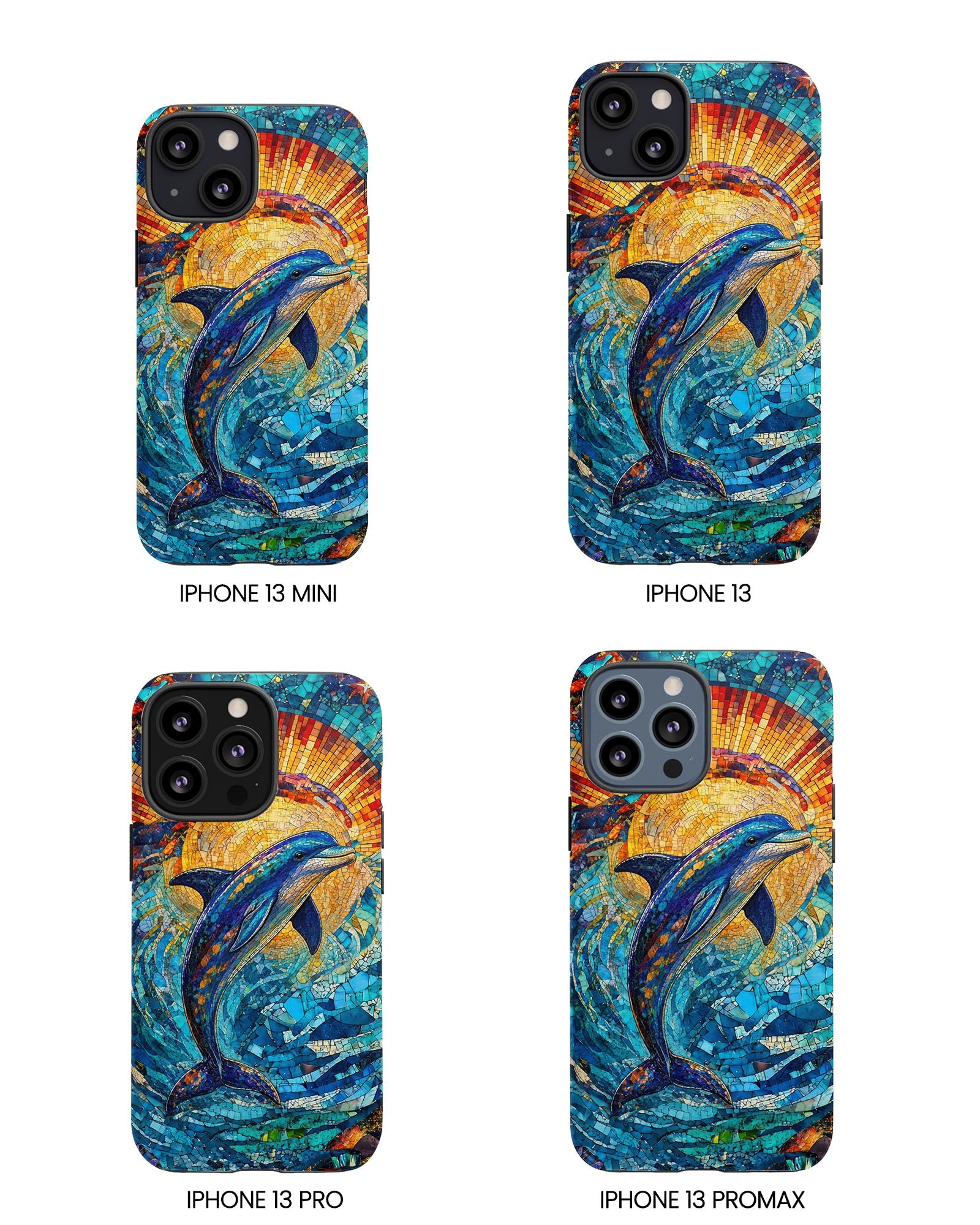 DOLPHIN STAINED GLASS PHONE CASE  - TLTW1305265