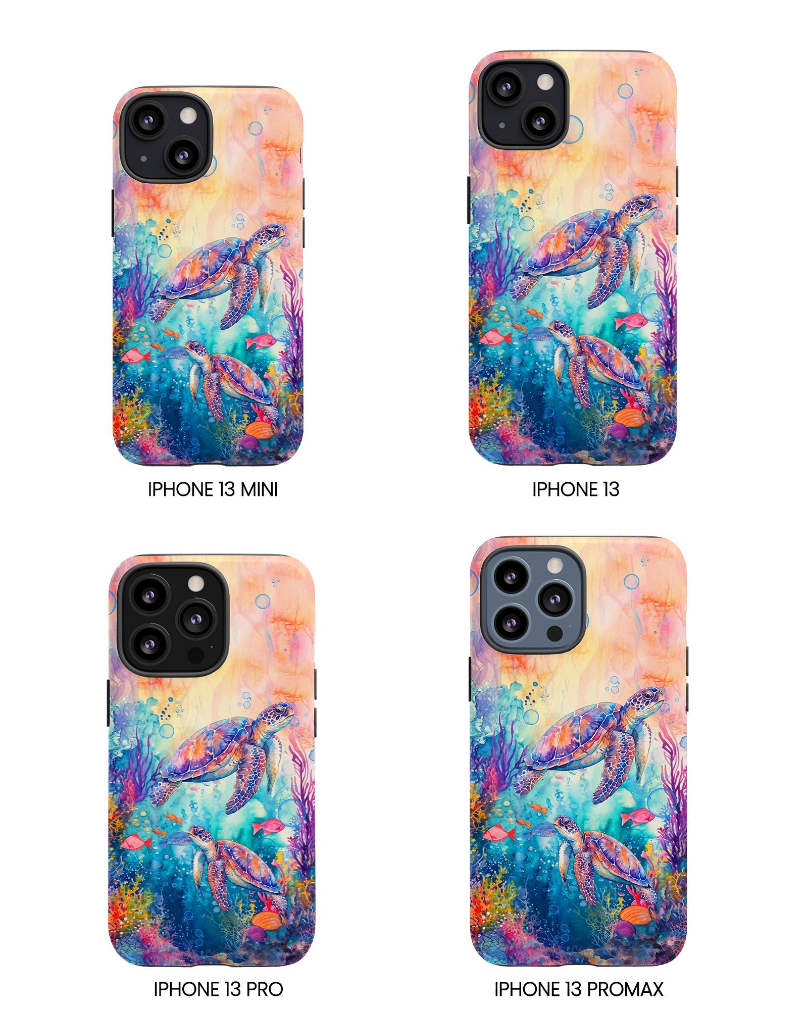 TWO SEA TURTLES UNDERSEA PHONE CASE  - TLHN1805264