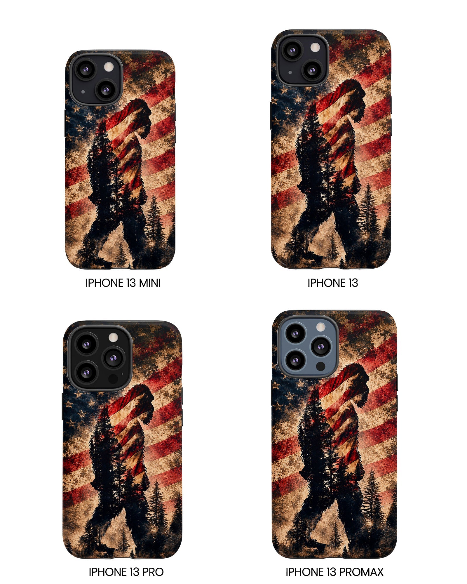 BIGFOOT IN THE FOREST STARS & STRIPES PHONE CASE  - TLHN2105264