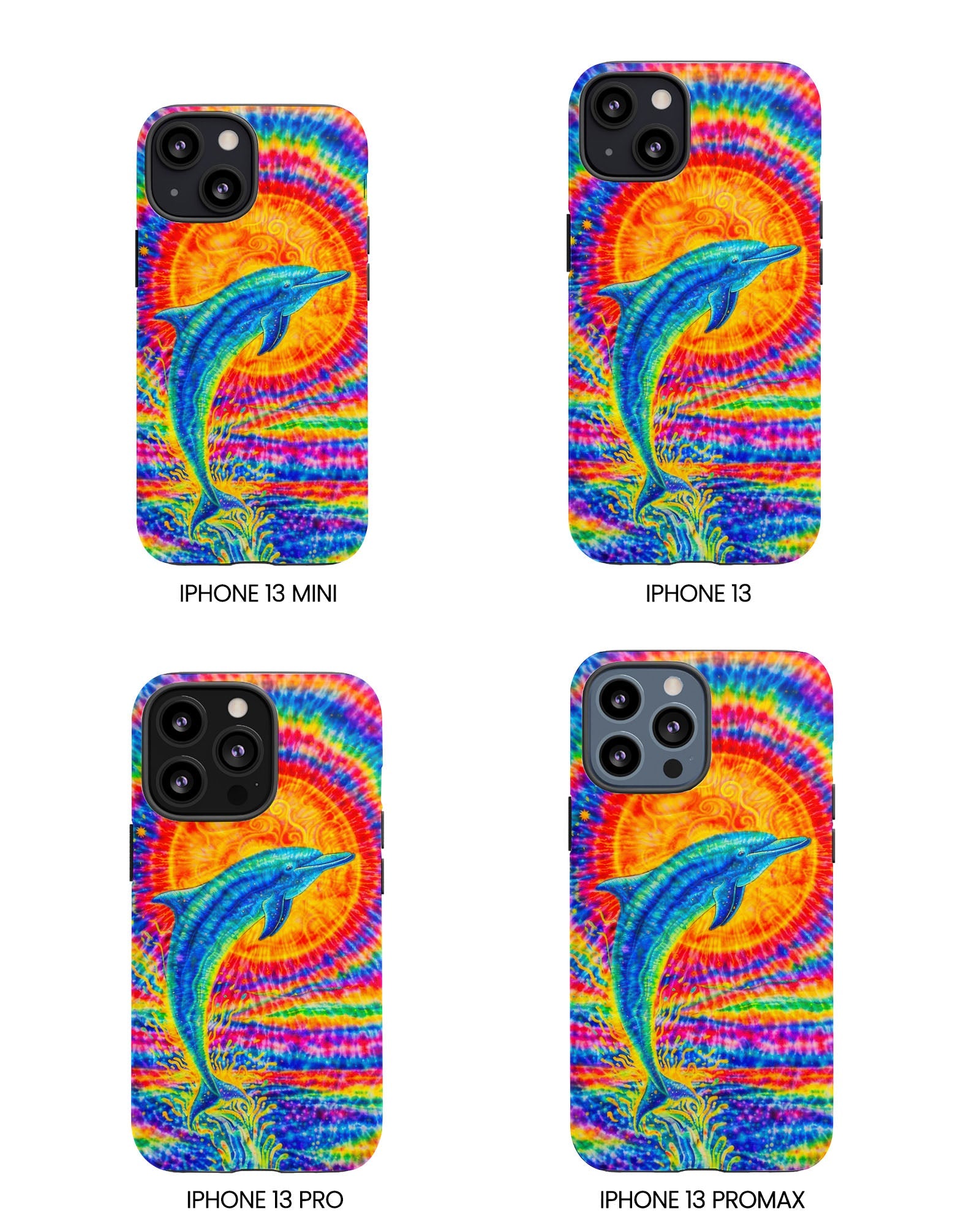 DOLPHIN SUN COLORFUL SWIRL  PHONE CASE  - TLTW2205261