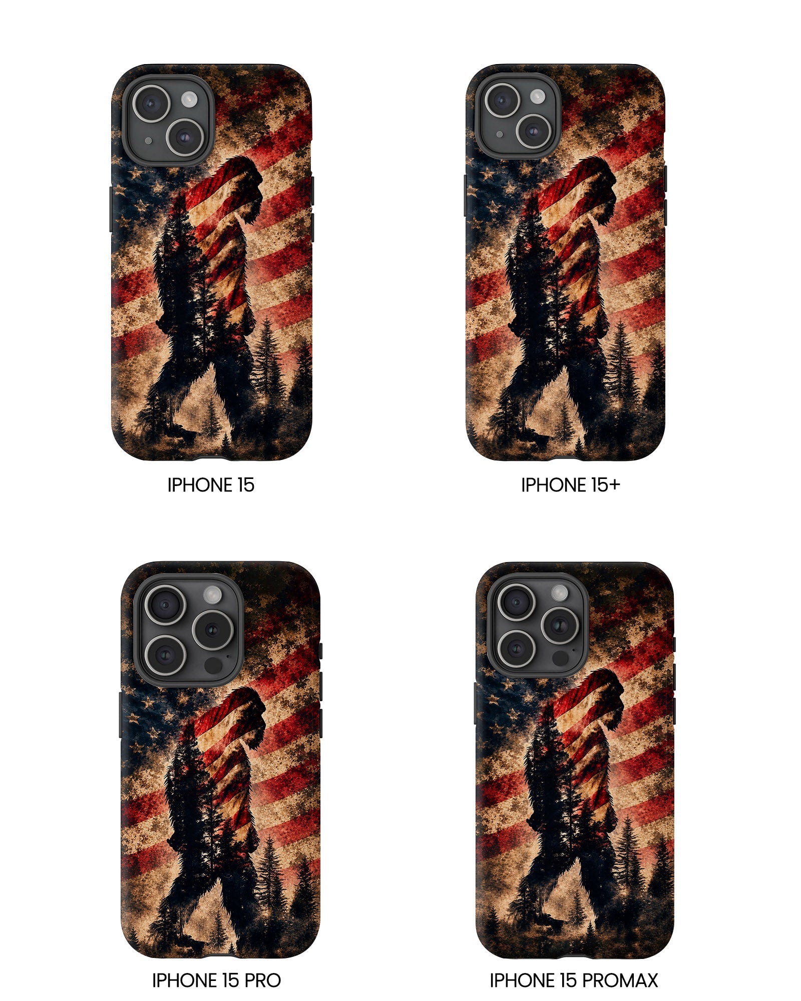 BIGFOOT IN THE FOREST STARS & STRIPES PHONE CASE  - TLHN2105264