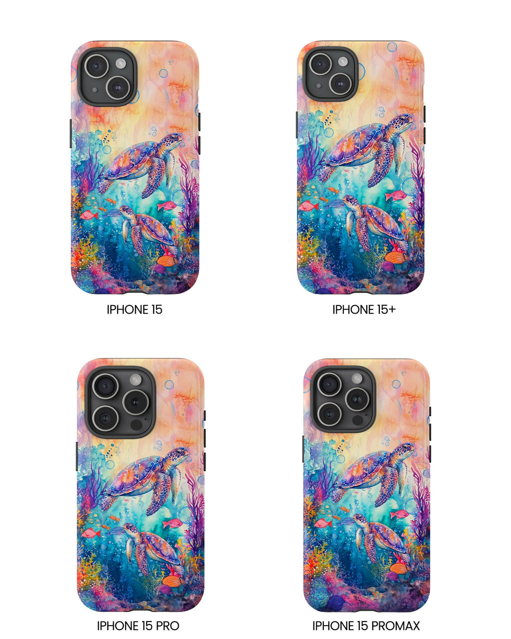 TWO SEA TURTLES UNDERSEA PHONE CASE  - TLHN1805264