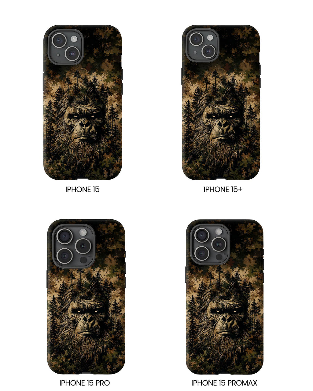 BIGFOOT IN THE FOREST CAMOUFLAGE PHONE CASE  - TLNT2105264