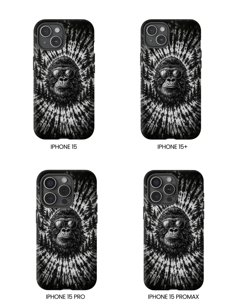 BIGFOOT BLACK & WHITE SWIRL  PHONE CASE  - TLTW2205262