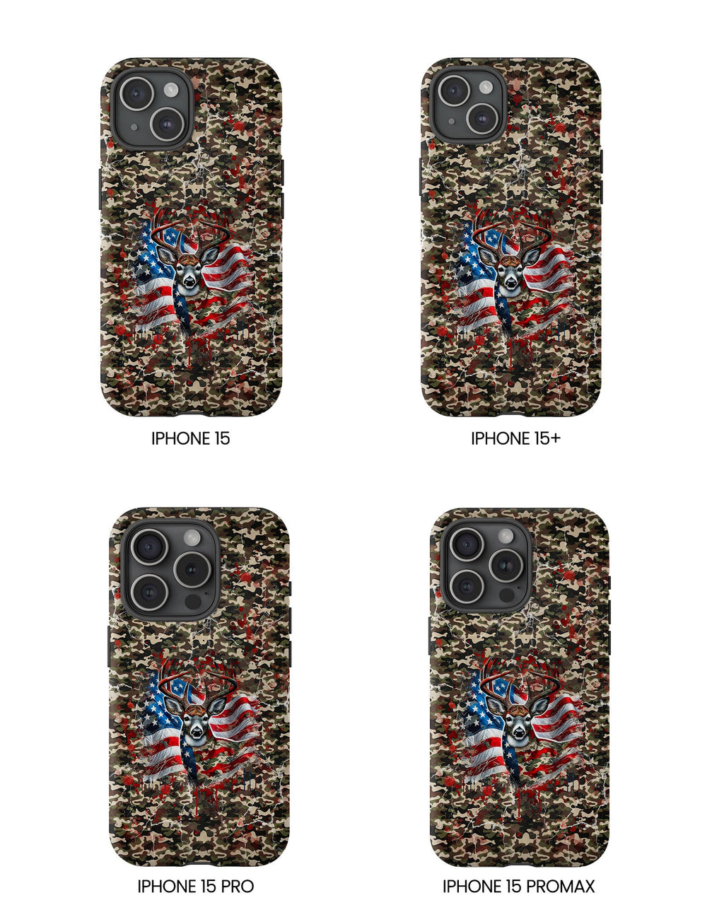 STARS AND STRIPES DEER HUNTING PHONE CASE - TLHG1905264