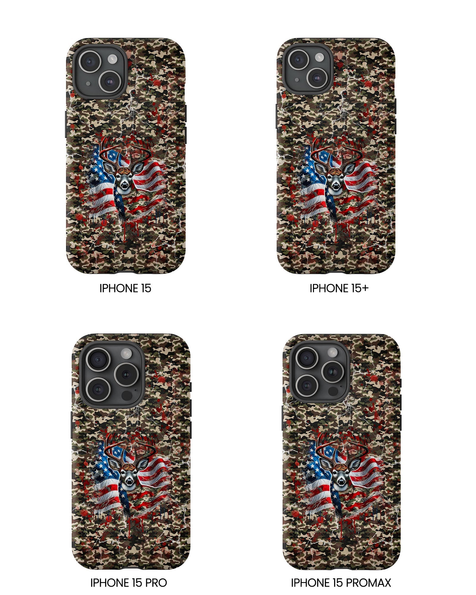 STARS AND STRIPES DEER HUNTING PHONE CASE - TLHG1905264