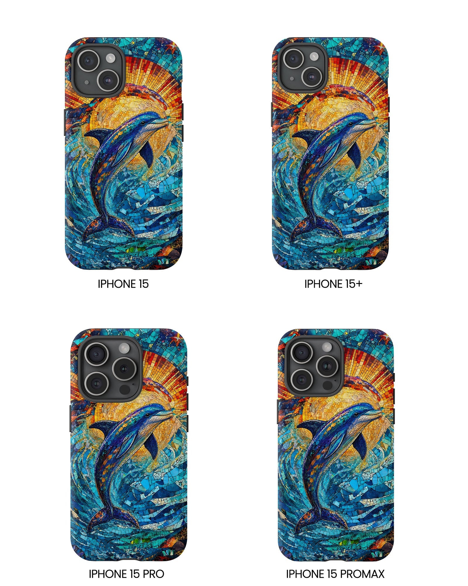 DOLPHIN STAINED GLASS PHONE CASE  - TLTW1305265