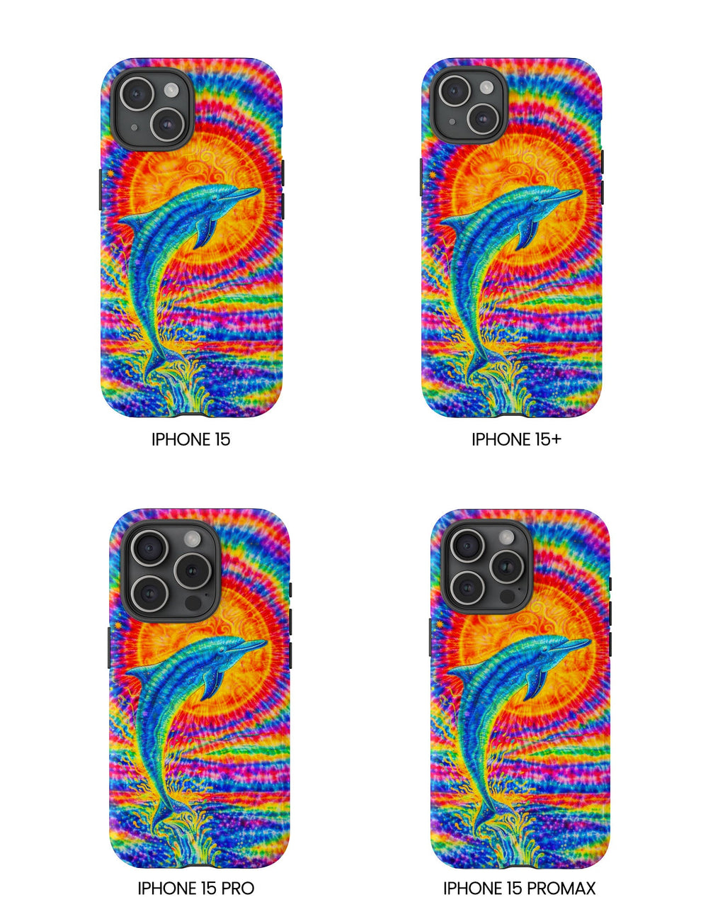 DOLPHIN SUN COLORFUL SWIRL  PHONE CASE  - TLTW2205261