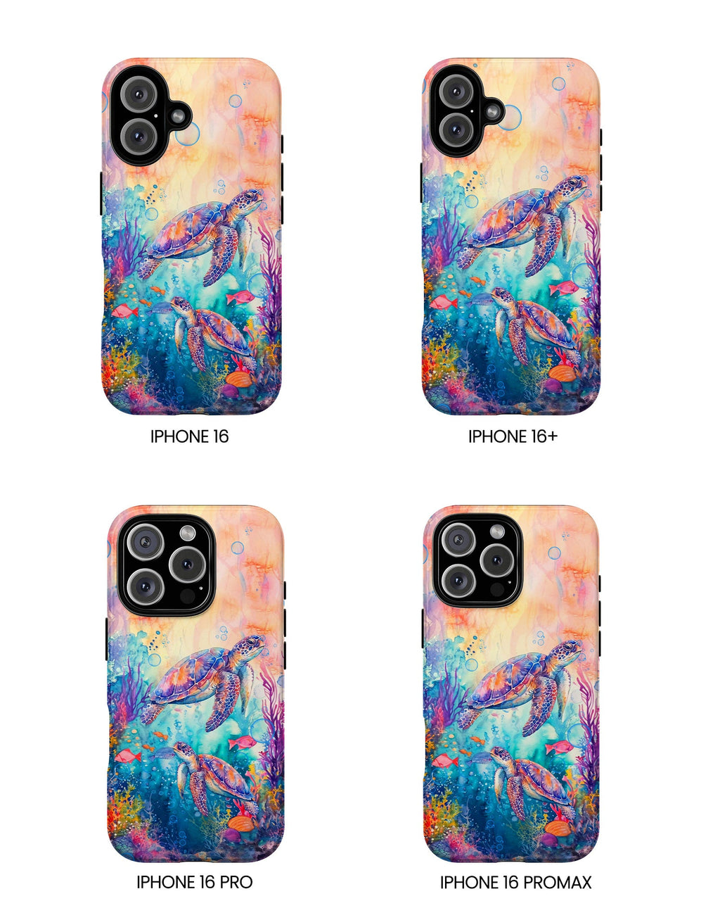 TWO SEA TURTLES UNDERSEA PHONE CASE  - TLHN1805264