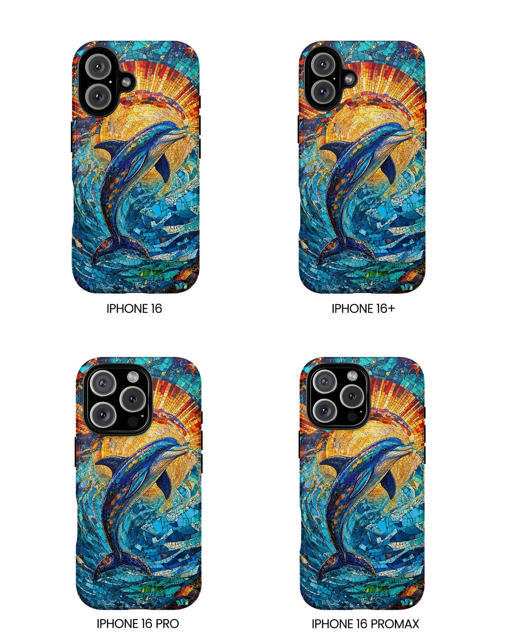 DOLPHIN STAINED GLASS PHONE CASE  - TLTW1305265