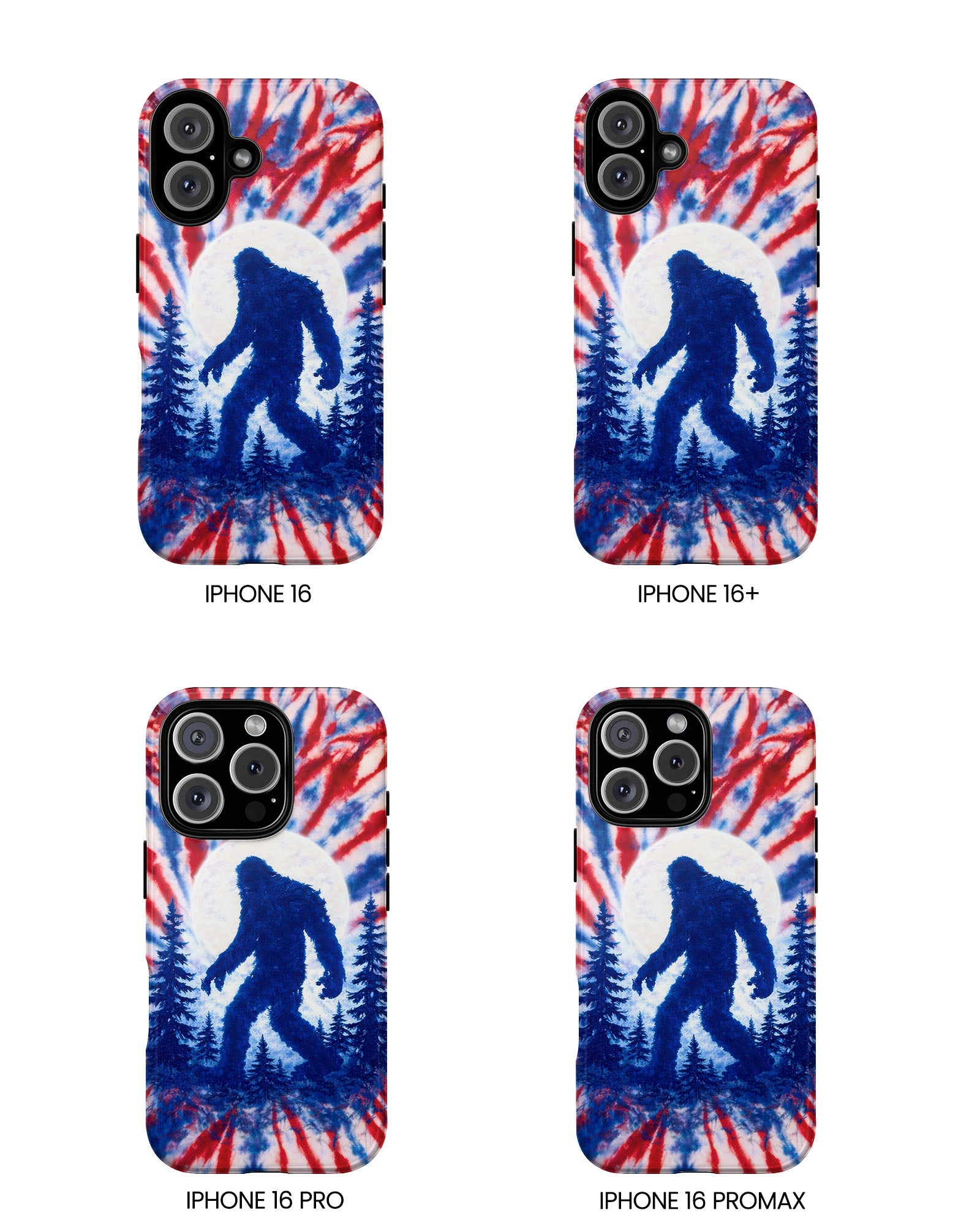 BIGFOOT IN THE FOREST RED WHITE & BLUE SWIRL PHONE CASE  - TLTW2505263