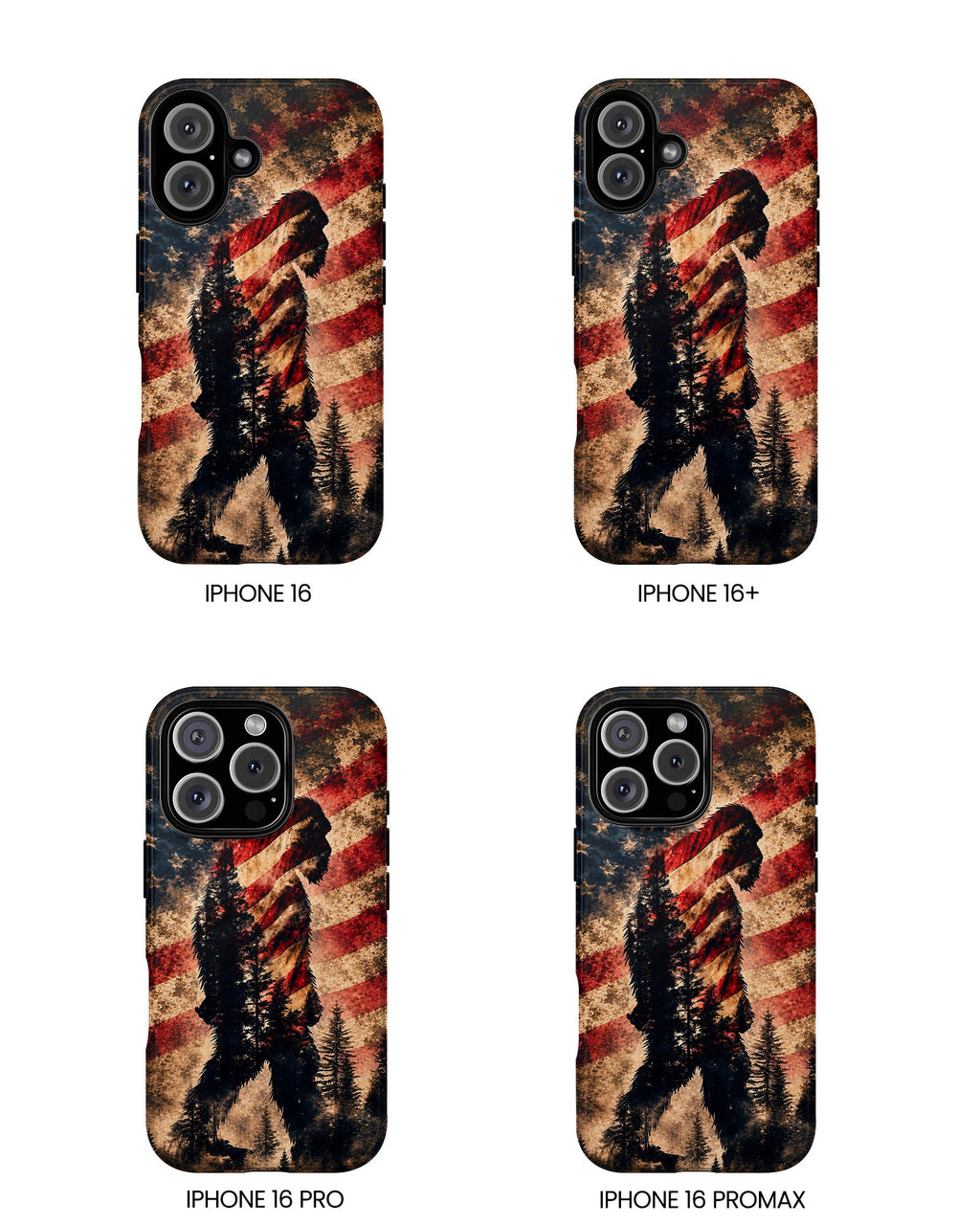 BIGFOOT IN THE FOREST STARS & STRIPES PHONE CASE  - TLHN2105264