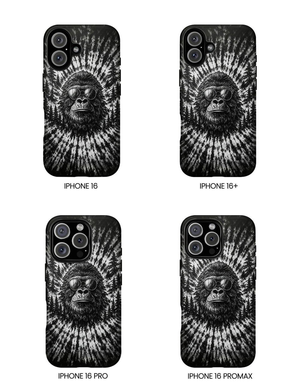 BIGFOOT BLACK & WHITE SWIRL  PHONE CASE  - TLTW2205262