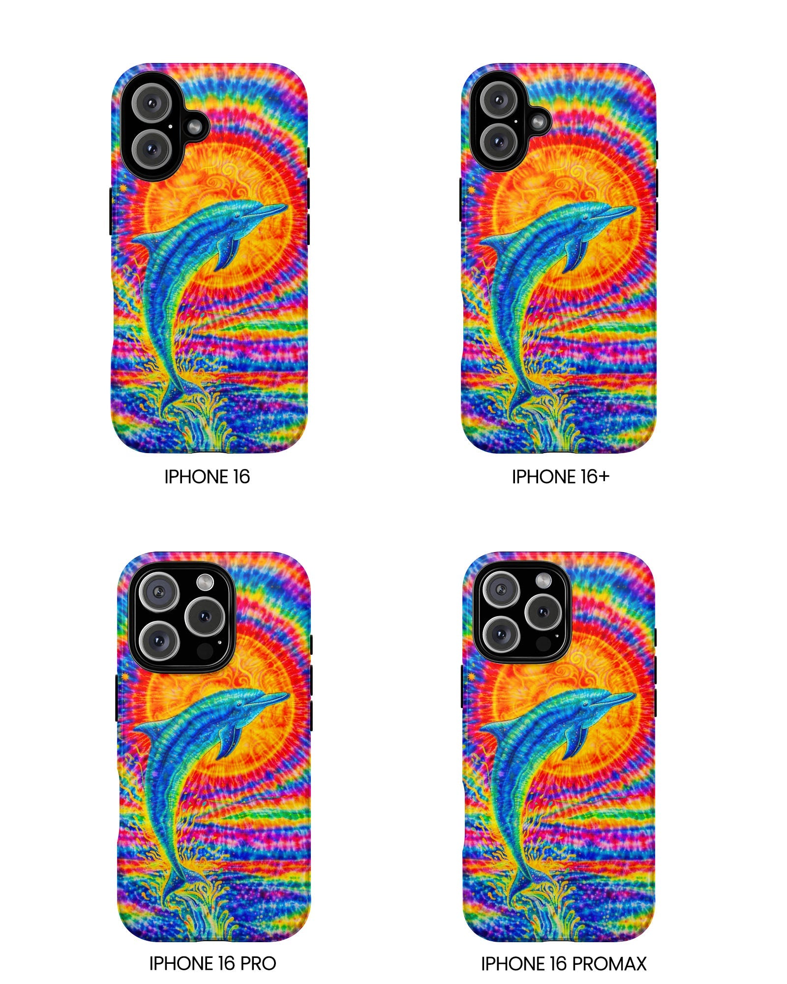 DOLPHIN SUN COLORFUL SWIRL  PHONE CASE  - TLTW2205261