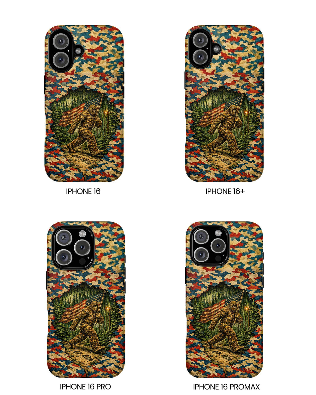 BIGFOOT WITH FLAG CAMOUFLAGE PHONE CASE  - TLNT1305261
