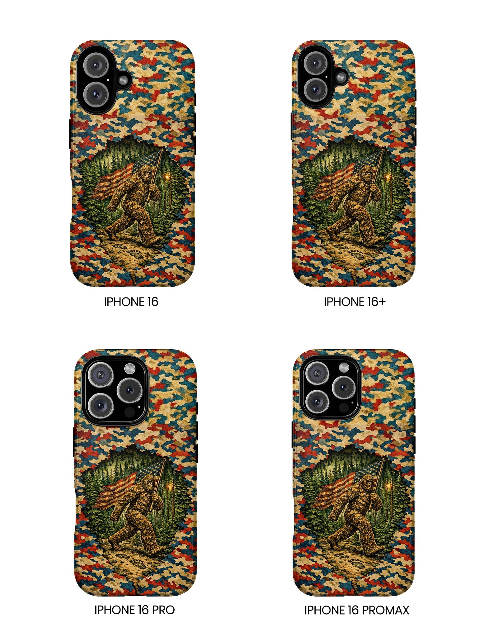 BIGFOOT WITH FLAG CAMOUFLAGE PHONE CASE  - TLNT1305261