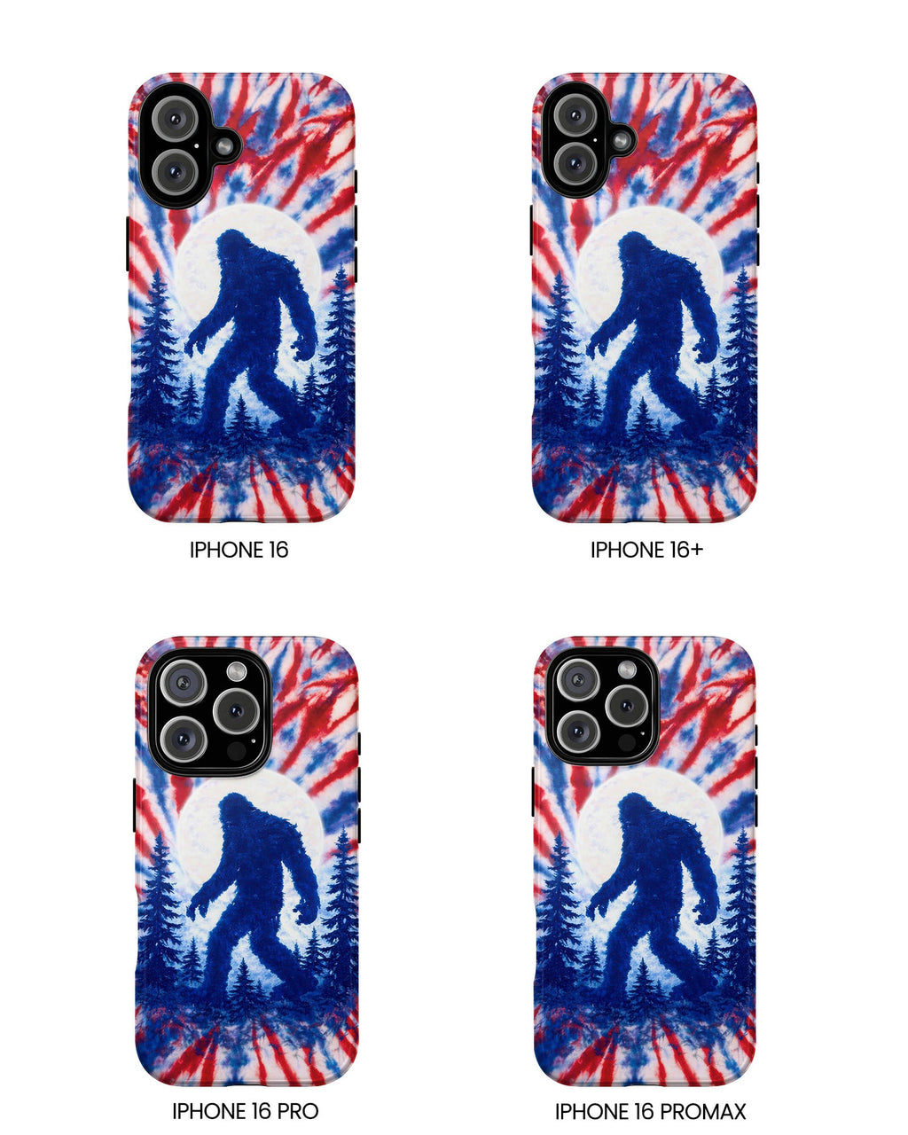 BIGFOOT IN THE FOREST RED WHITE & BLUE SWIRL PHONE CASE  - TLTW2505263