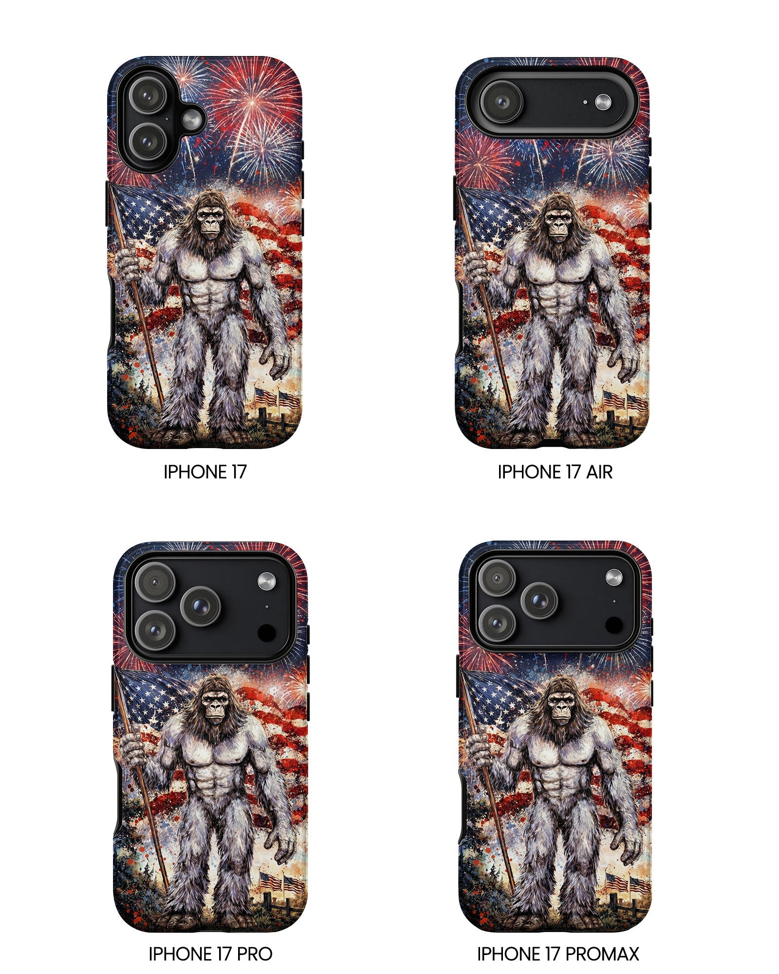 BIGFOOT FIREWORK STARS AND STRIPES PHONE CASE  - TLNO1905262