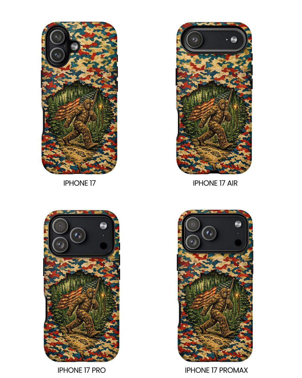 BIGFOOT WITH FLAG CAMOUFLAGE PHONE CASE  - TLNT1305261