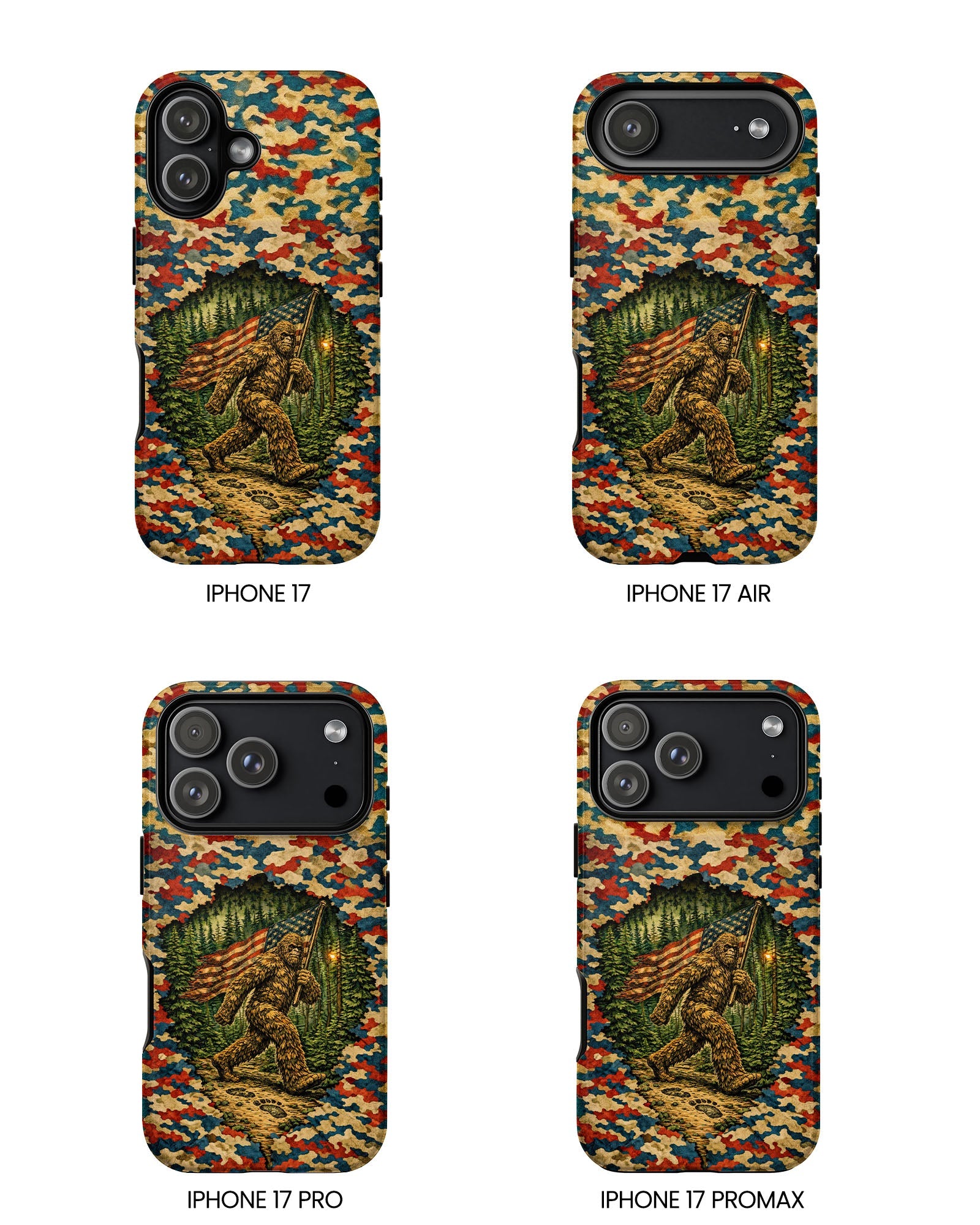 BIGFOOT WITH FLAG CAMOUFLAGE PHONE CASE  - TLNT1305261