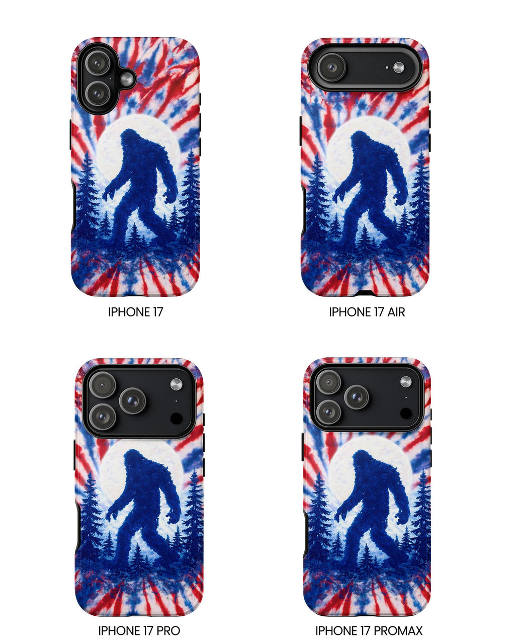 BIGFOOT IN THE FOREST RED WHITE & BLUE SWIRL PHONE CASE  - TLTW2505263