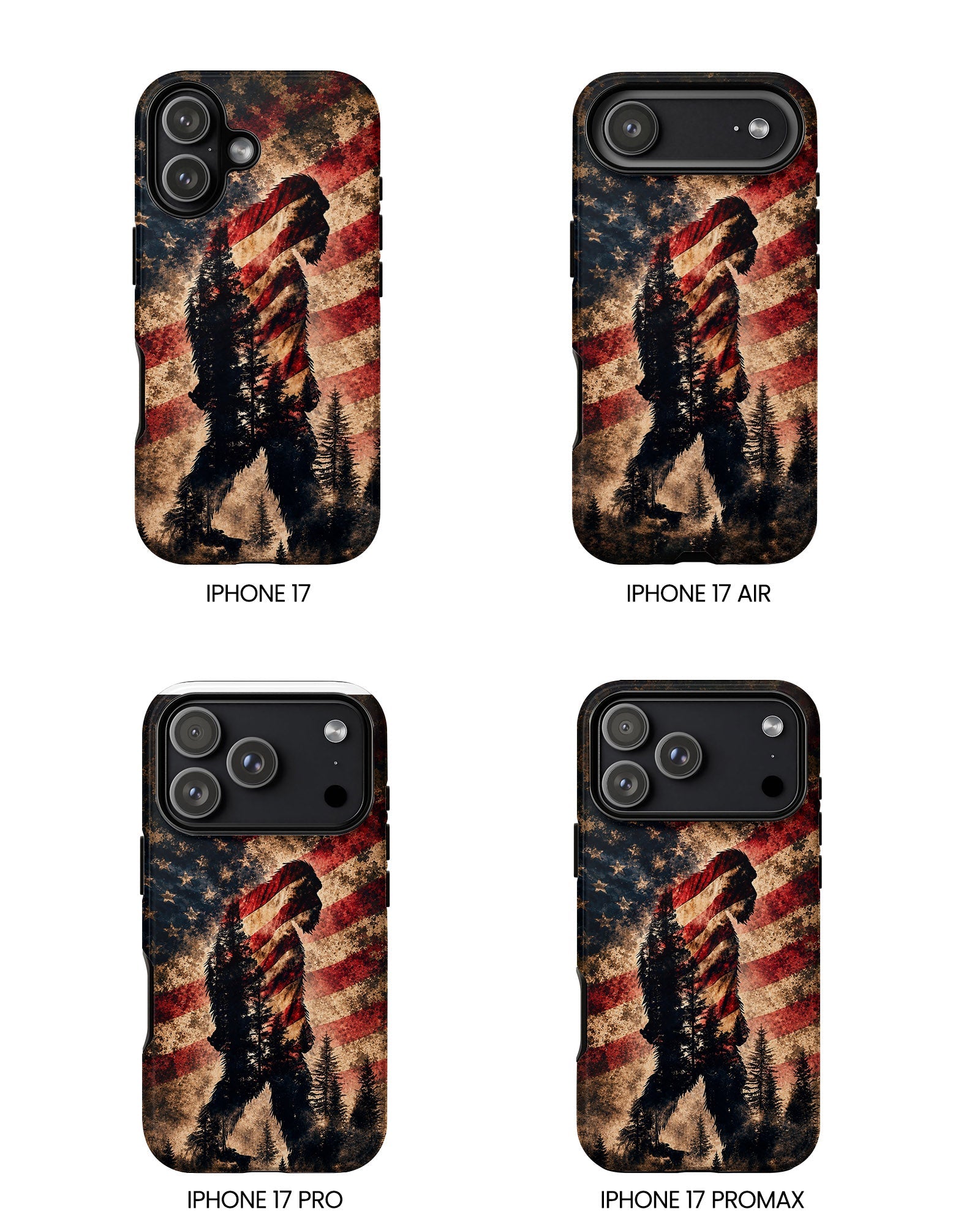 BIGFOOT IN THE FOREST STARS & STRIPES PHONE CASE  - TLHN2105264