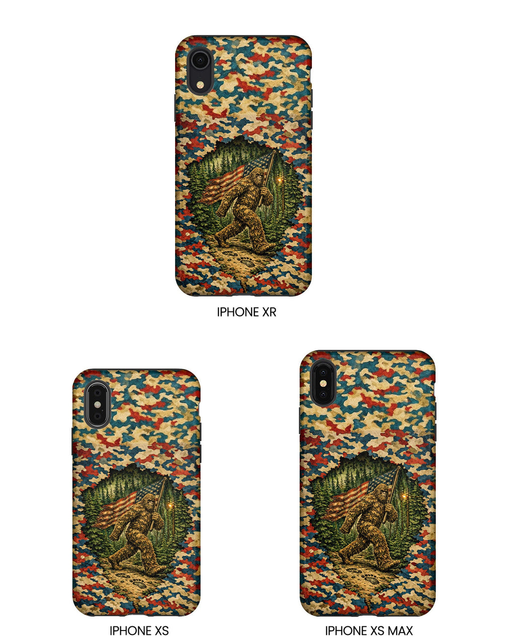 BIGFOOT WITH FLAG CAMOUFLAGE PHONE CASE  - TLNT1305261