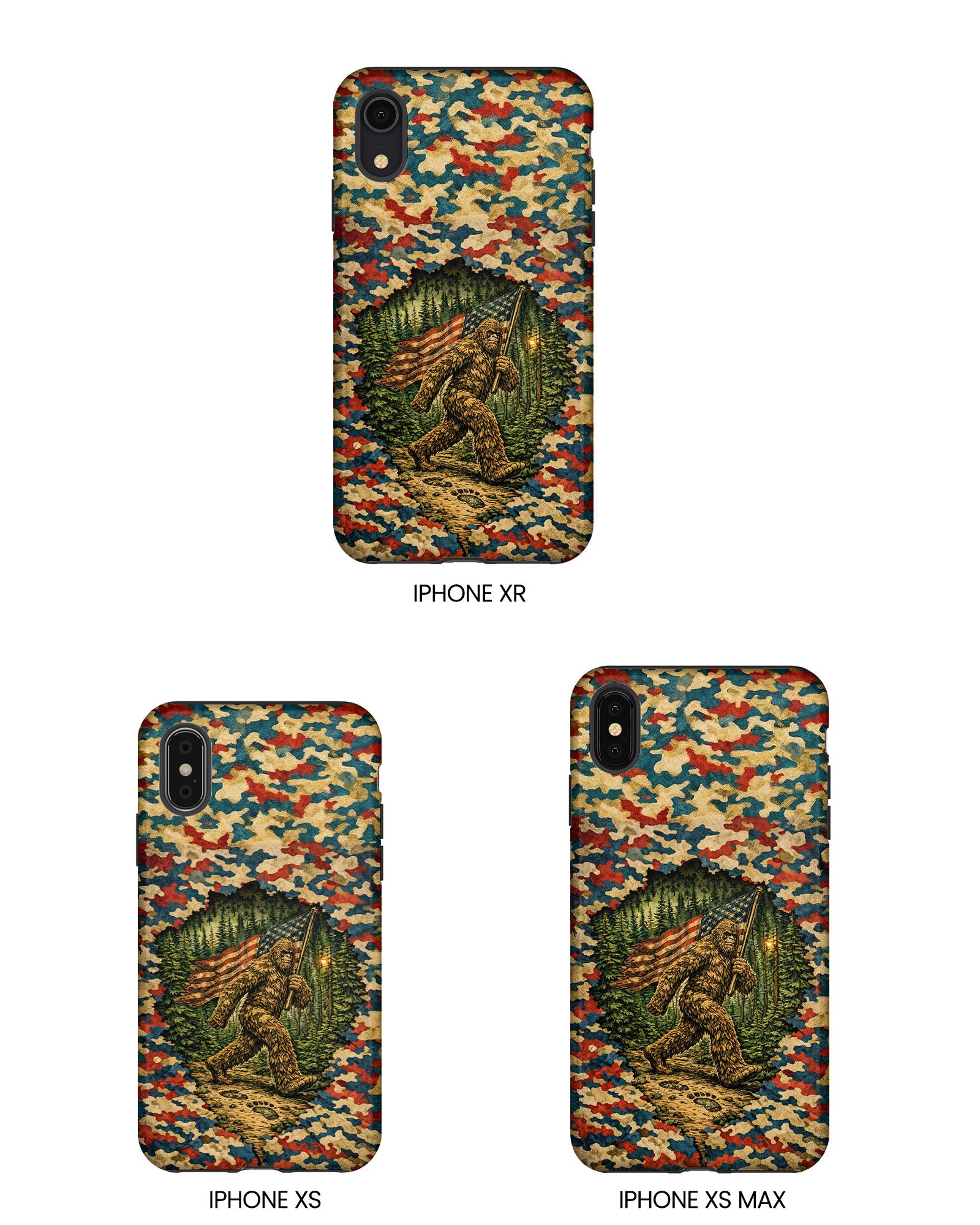 BIGFOOT WITH FLAG CAMOUFLAGE PHONE CASE  - TLNT1305261