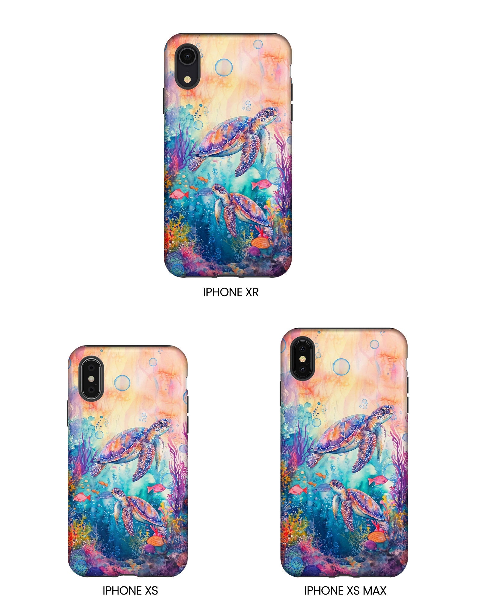 TWO SEA TURTLES UNDERSEA PHONE CASE  - TLHN1805264