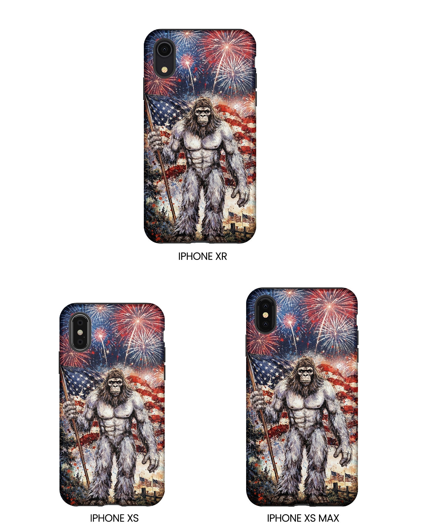 BIGFOOT FIREWORK STARS AND STRIPES PHONE CASE  - TLNO1905262