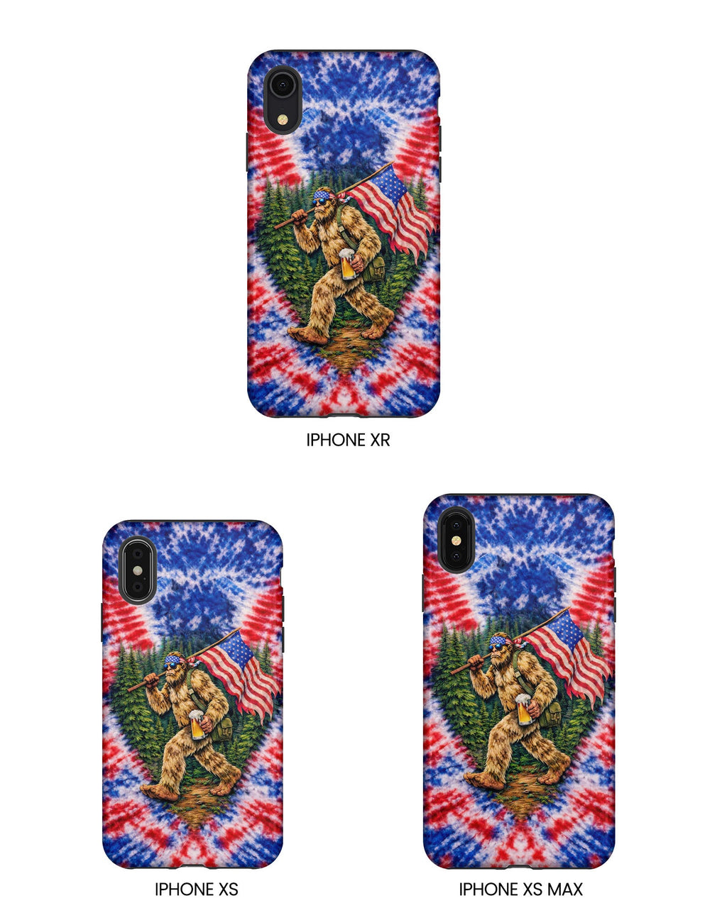 BIGFOOT WITH FLAG RED WHITE & BLUE SWIRL PHONE CASE  - TLTW2605263