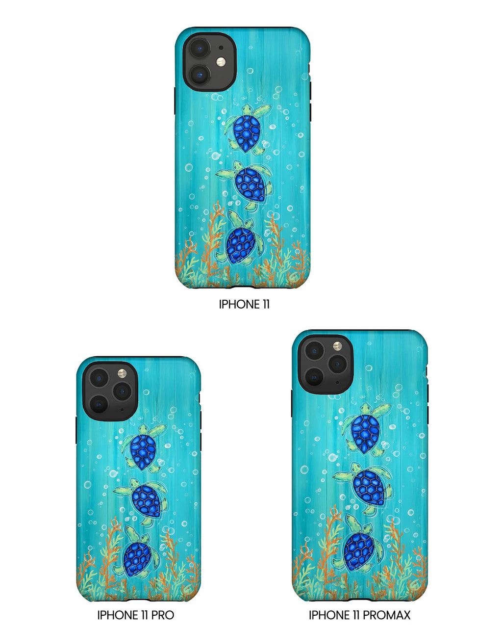 THREE SEA TURTLE PHONE CASE  - TLTW2804264