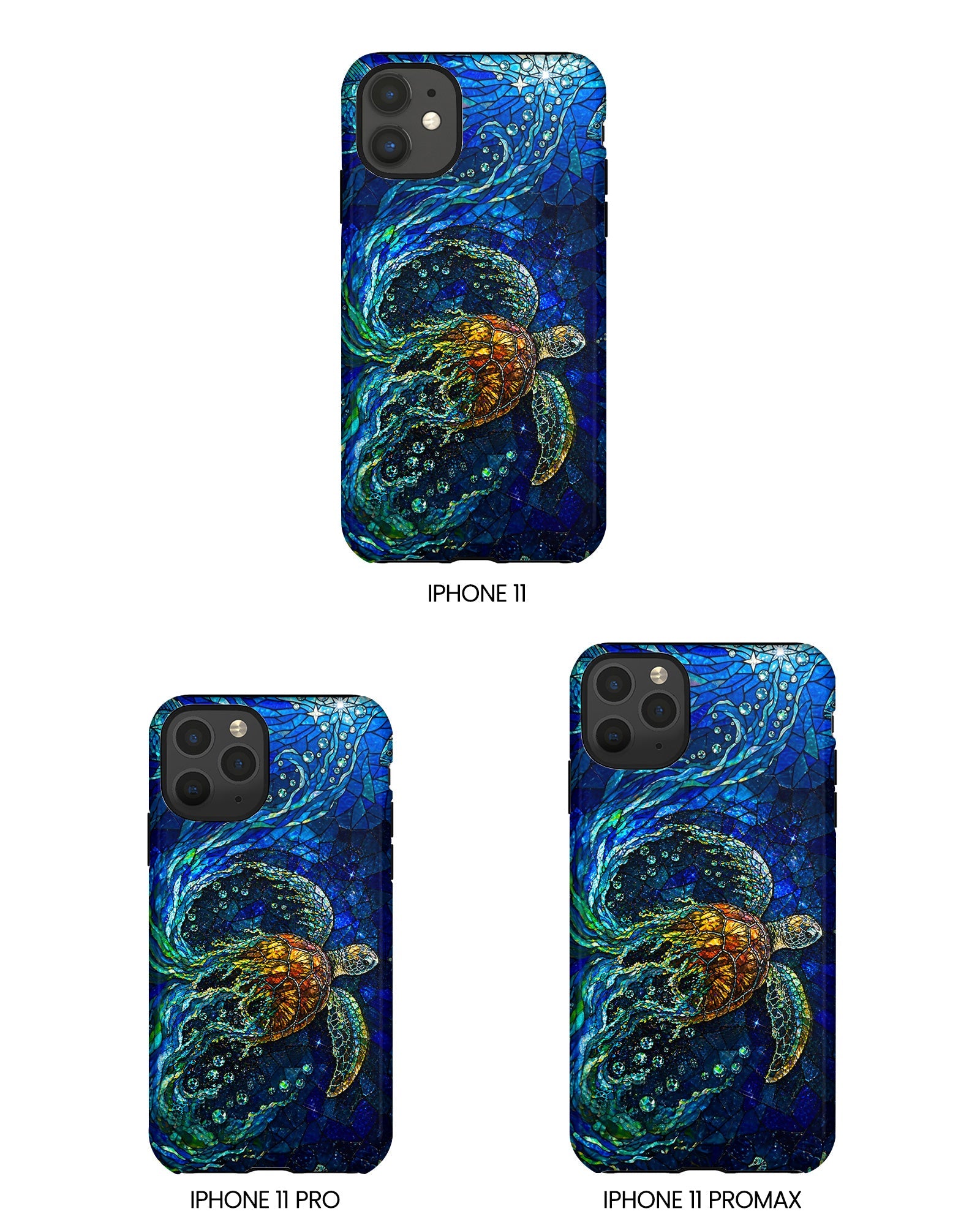 SEA TURTLE OCEAN STAINED GLASS PATTERN  PHONE CASE  - TLTW2804263
