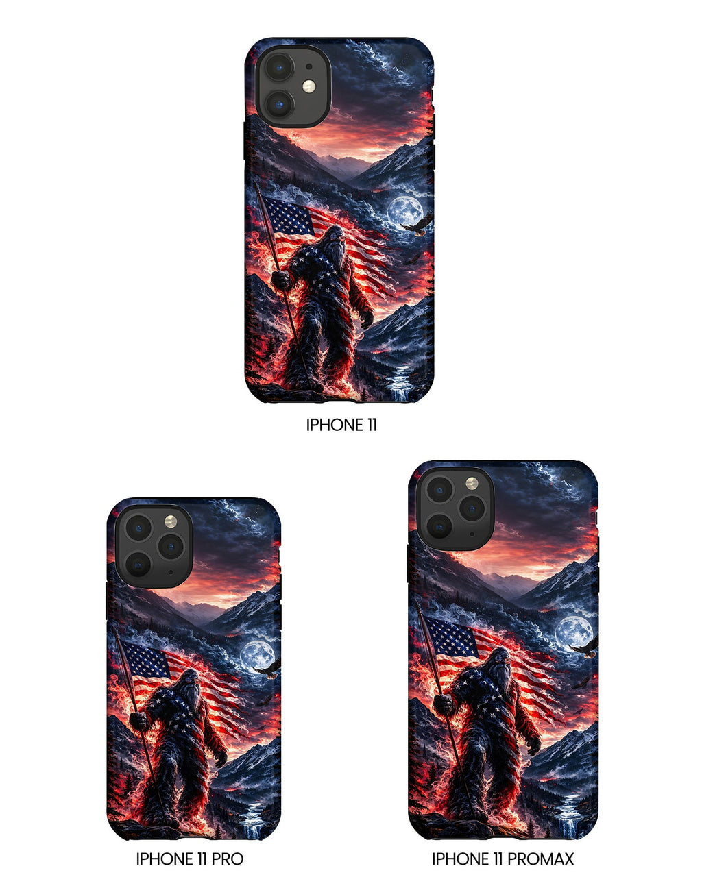 BIGFOOT WITH FLAG  PHONE CASE - TLHG0405266