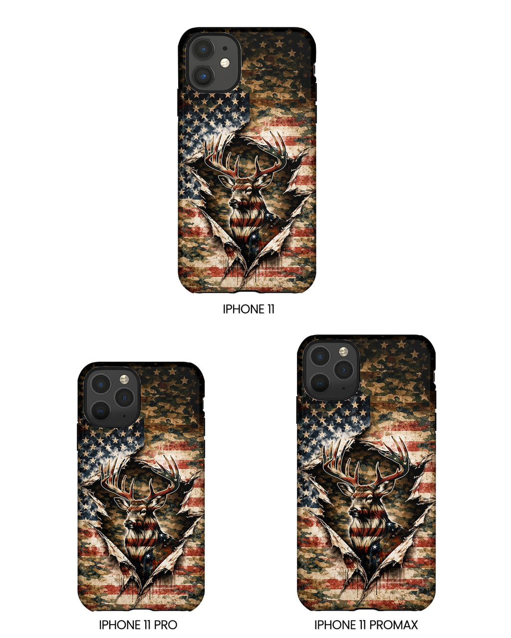 GRUNGE STARS AND STRIPES DEER HUNTING  PHONE CASE  - TLNT0605262