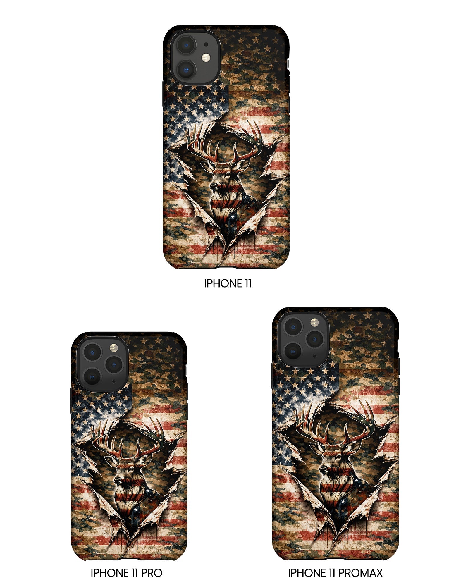 GRUNGE STARS AND STRIPES DEER HUNTING  PHONE CASE  - TLNT0605262