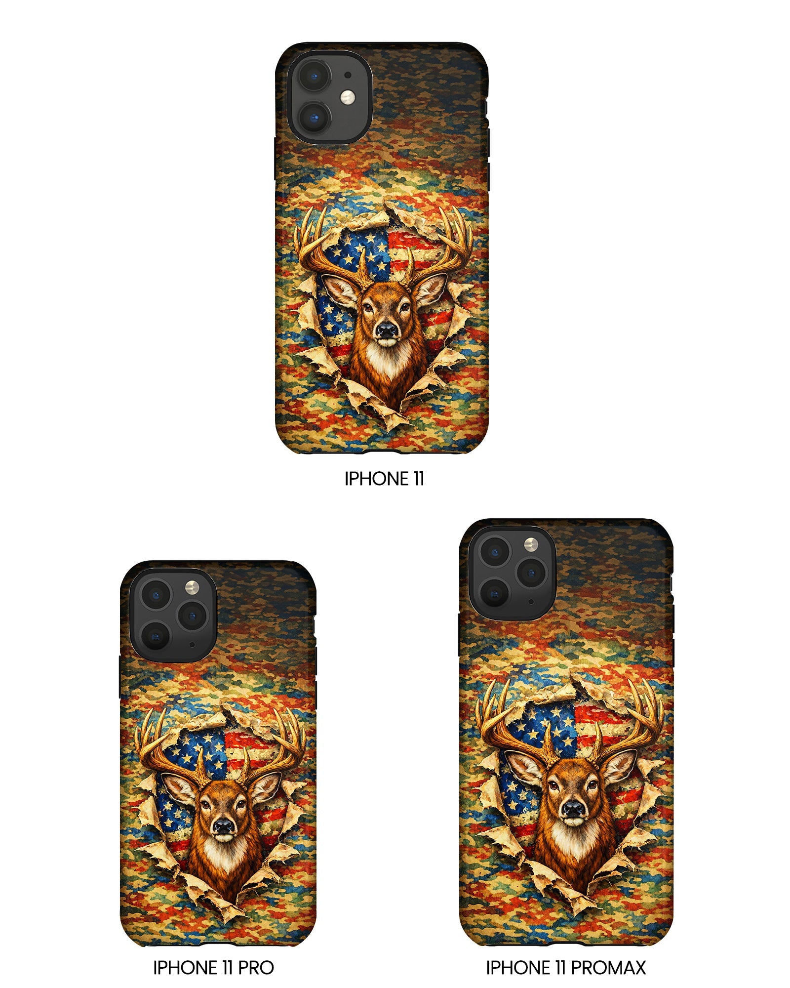 HUNTING DEER CAMOUFLAGE STARS AND STRIPES  PHONE CASE  - TLNT0405261