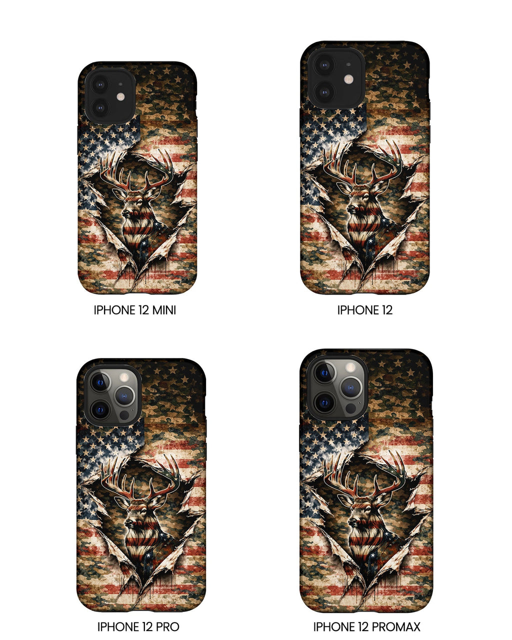GRUNGE STARS AND STRIPES DEER HUNTING  PHONE CASE  - TLNT0605262