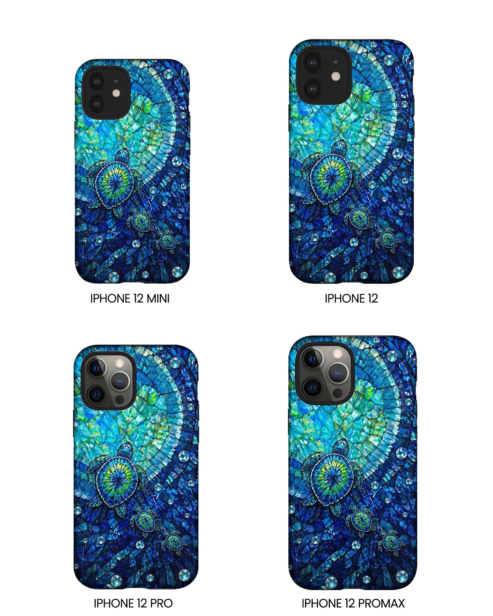 SEA TURTLE BLUE OCEAN STAINED GLASS PATTERN  PHONE CASE  - TLNO2904265