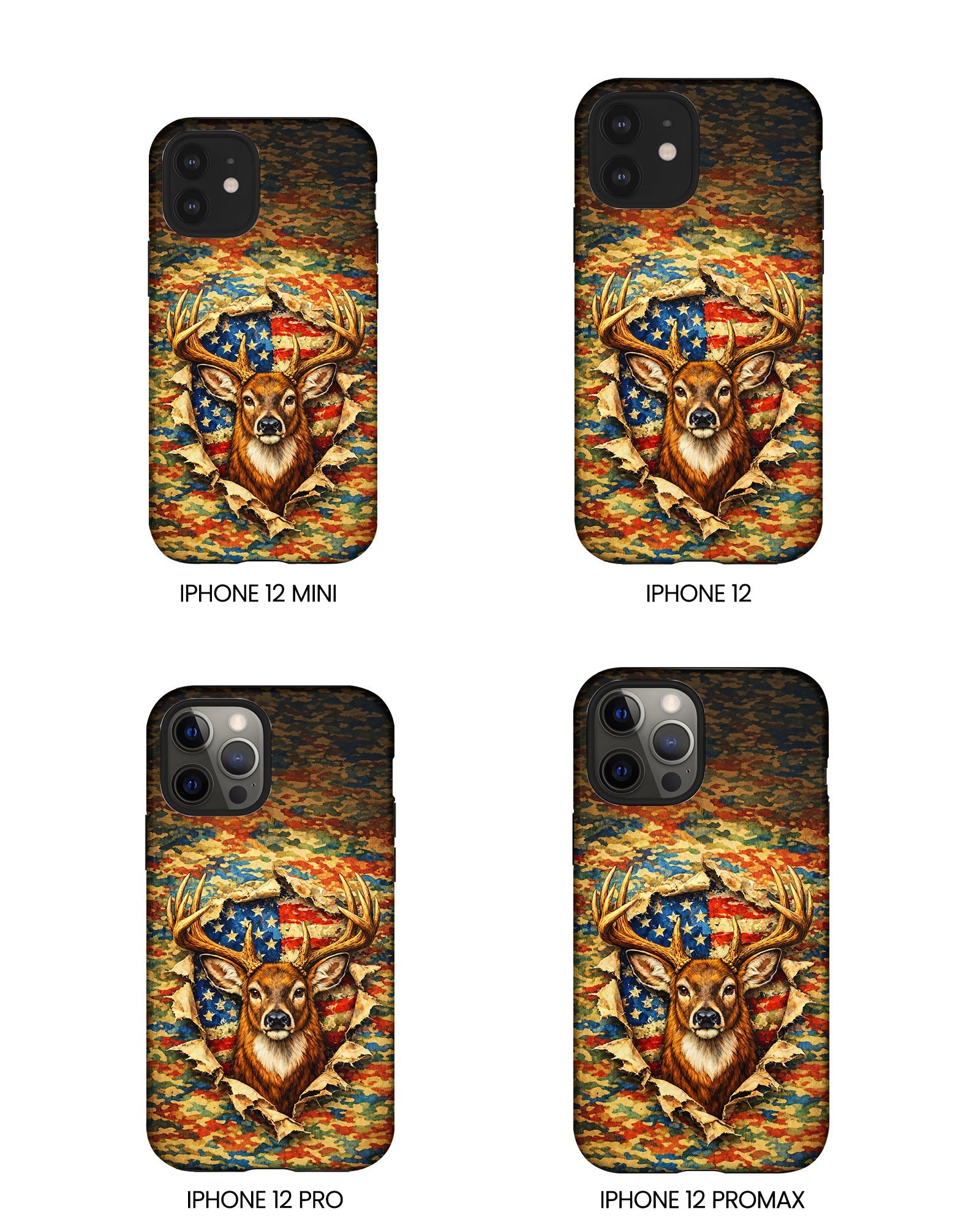 HUNTING DEER CAMOUFLAGE STARS AND STRIPES  PHONE CASE  - TLNT0405261