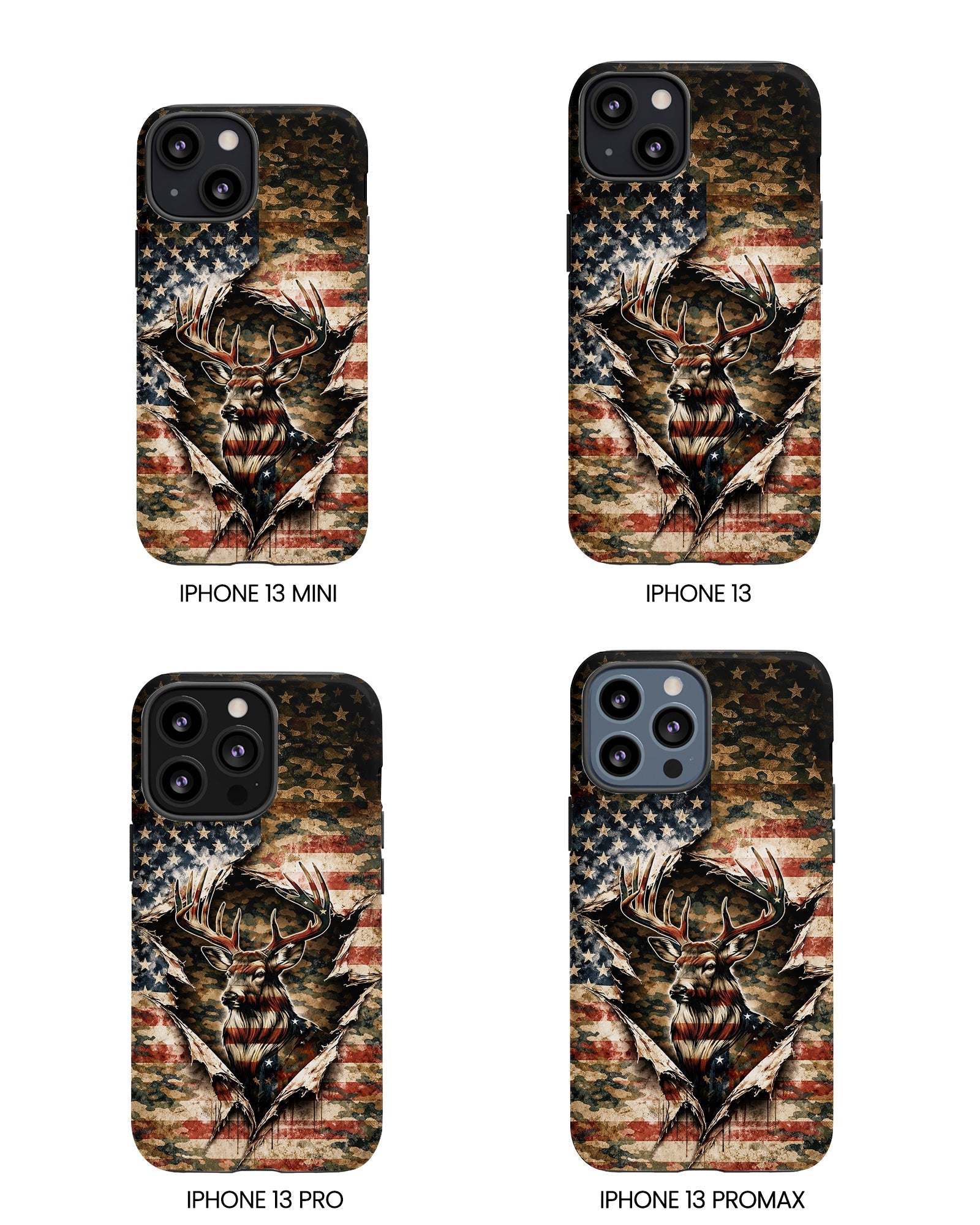 GRUNGE STARS AND STRIPES DEER HUNTING  PHONE CASE  - TLNT0605262