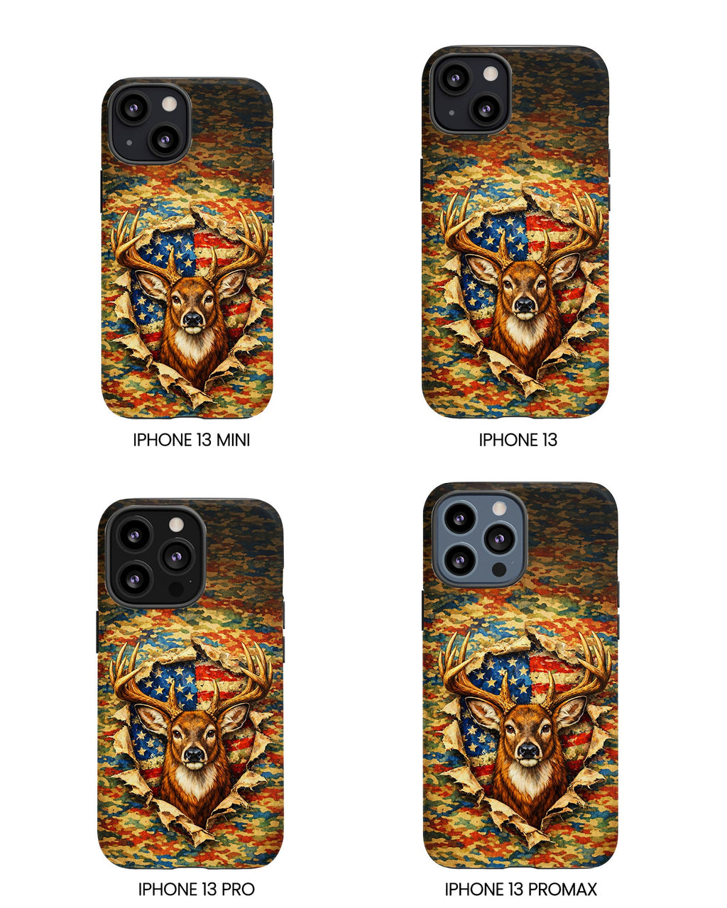 HUNTING DEER CAMOUFLAGE STARS AND STRIPES  PHONE CASE  - TLNT0405261