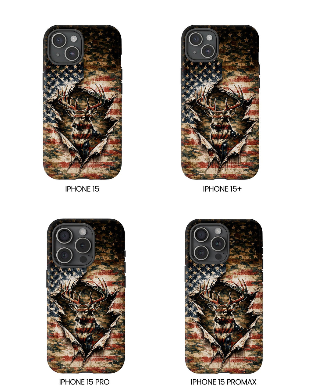 GRUNGE STARS AND STRIPES DEER HUNTING  PHONE CASE  - TLNT0605262