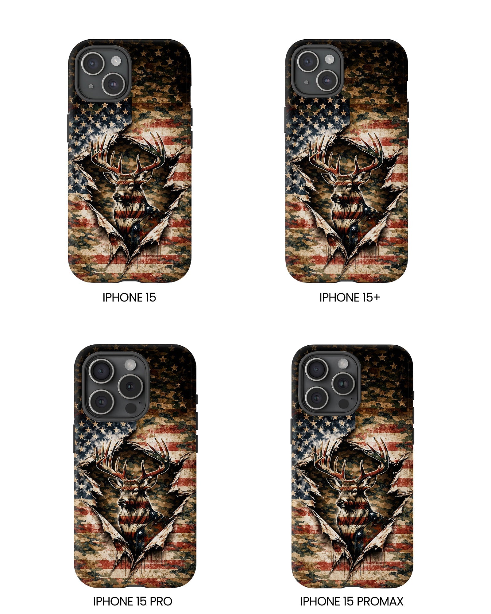 GRUNGE STARS AND STRIPES DEER HUNTING  PHONE CASE  - TLNT0605262