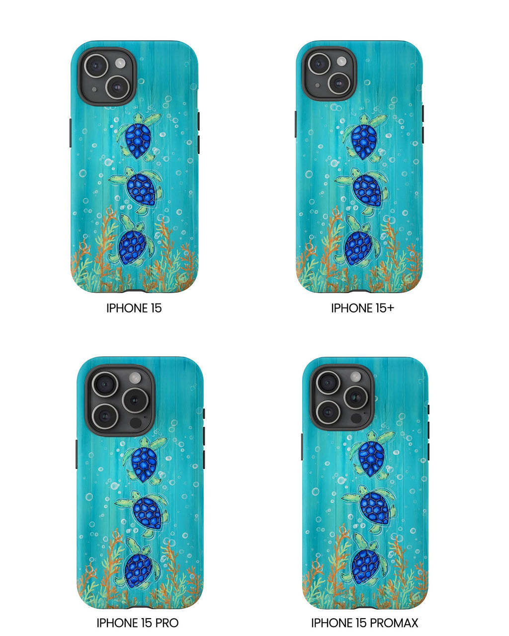 THREE SEA TURTLE PHONE CASE  - TLTW2804264