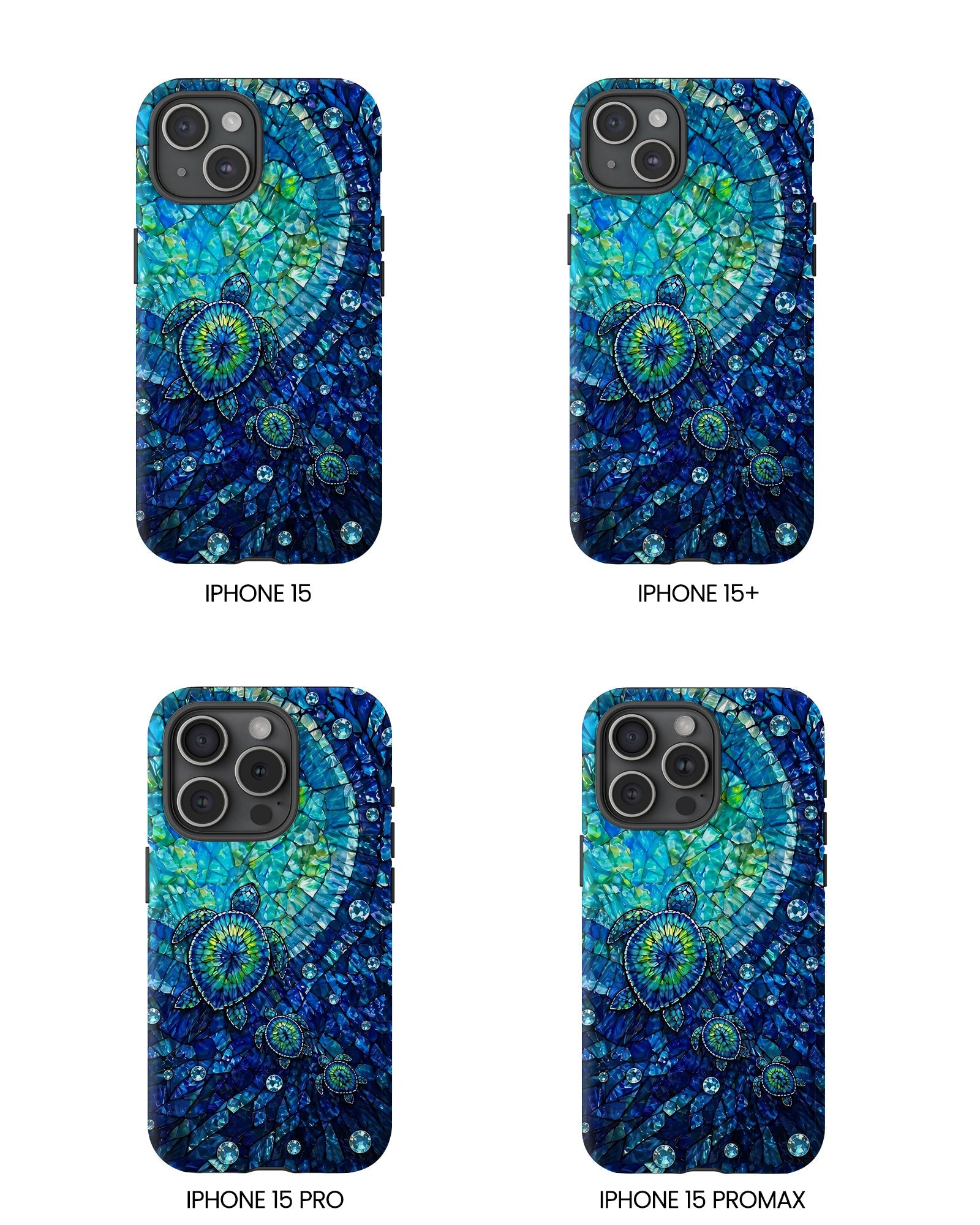 SEA TURTLE BLUE OCEAN STAINED GLASS PATTERN  PHONE CASE  - TLNO2904265