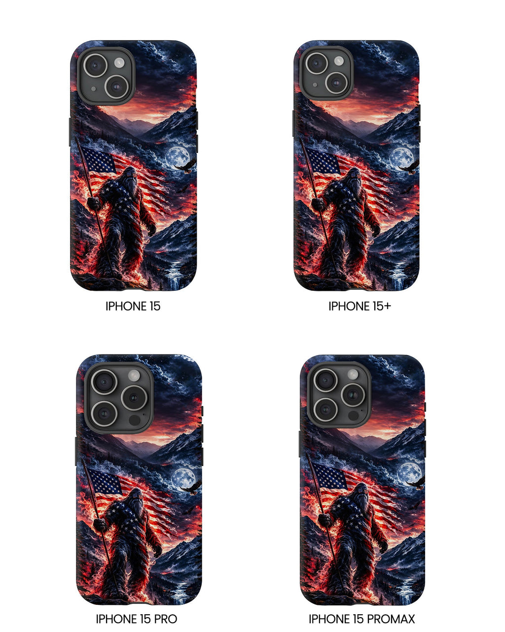 BIGFOOT WITH FLAG  PHONE CASE - TLHG0405266